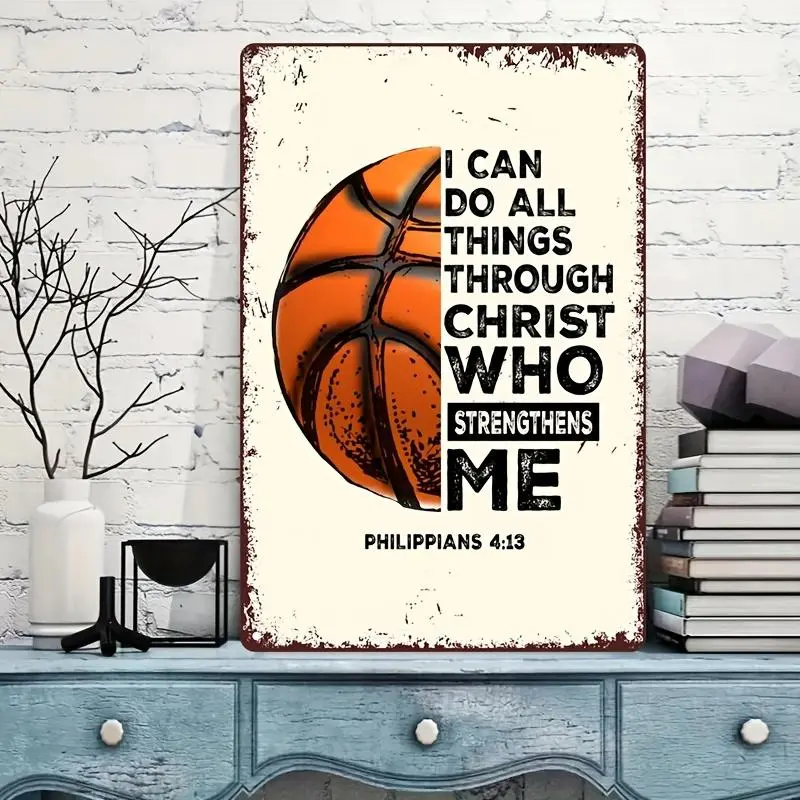 Motivational Basketball Metal Poster, Vintage Iron Sign Art, Office Home Decor, Creative Modern Decoration, 7.87x11.81 Inches, Inspirational Quotes