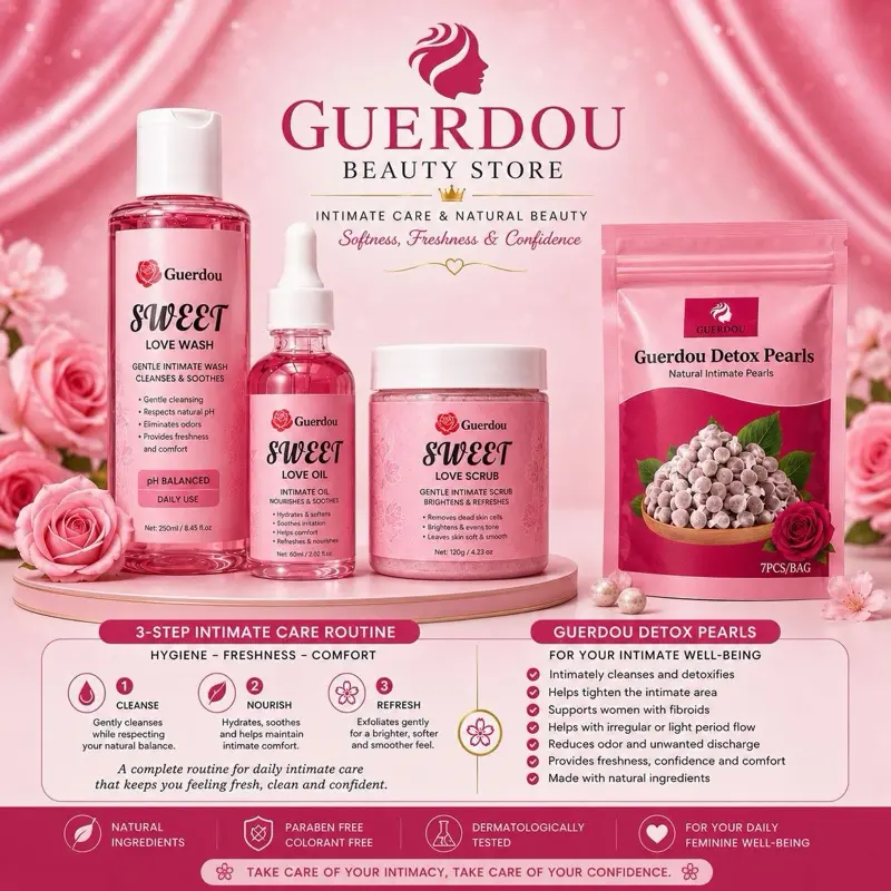 Guerdou Sweet Love Detox Cleansing Wash Care Kit, for Makeup & Cosmetic Removal, Foundation & Color Correction Prep