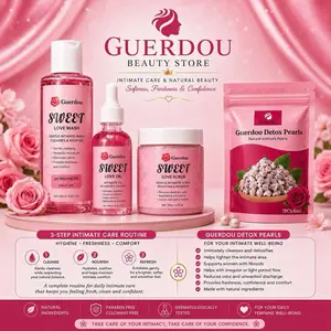 Guerdou Sweet Love Detox Cleansing Wash Care Kit, for Makeup & Cosmetic Removal, Foundation & Color Correction Prep