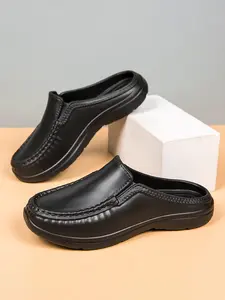 Men's Open Toe Sandals Summer Thick Sole Casual New Lazy Anti-Slip Slip-On Outdoor Wear Comfortable Breathable Shoes