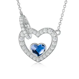 Friendship Necklace Sterling Silver Interlock Heart Necklace Jewelry Gifts