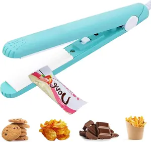 Mini Bag Sealer - Portable Handheld Plastic Bag Heat Sealer,  Bag Resealer Machine for Chip Bags Snack Bags Plastic Bags  Storage(Blue)