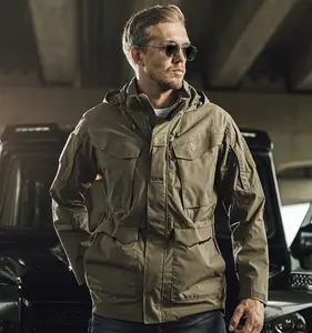 Men's Tactical Combat Trench Coat, Gen IV Tactical Combat Trench Coat, Anti-Static, Windproof, Thermal, Attached Hood, 12-Pocket High-Load Capacity, Tactical/Outdoor/Business/Casual, Spring/Fall, XS-2XL