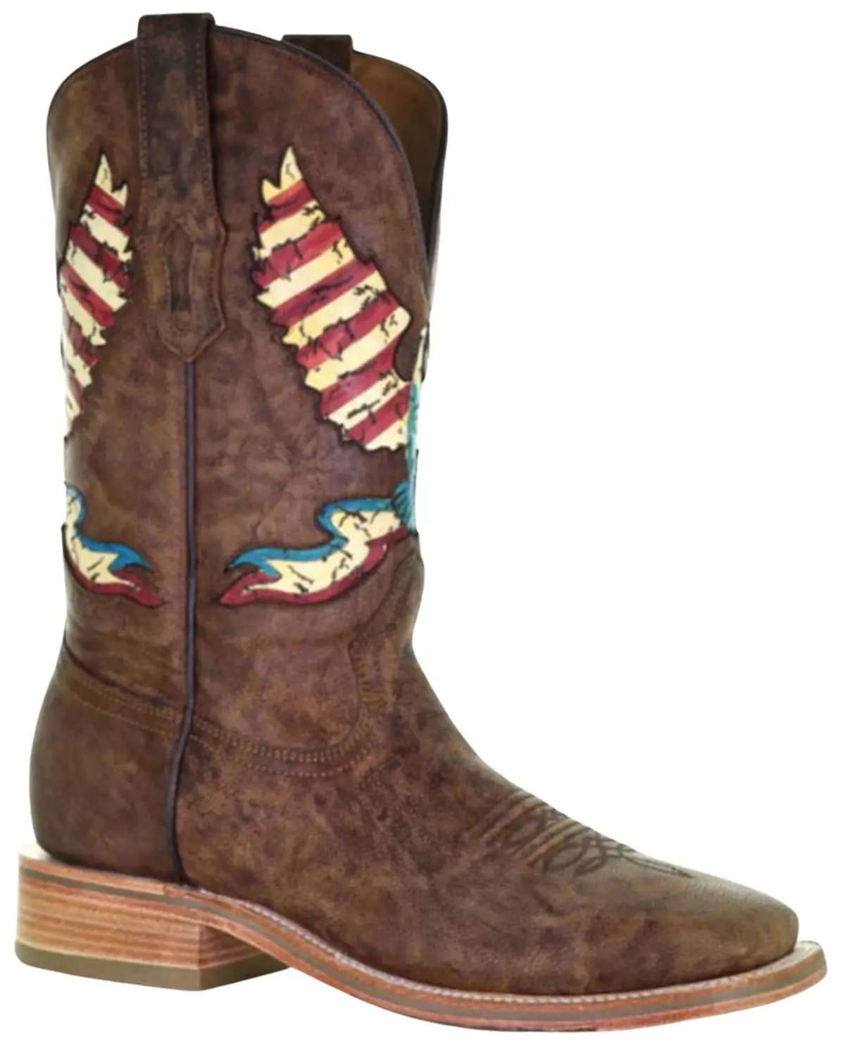Corral Men's Men'S Eagle Inlay Embroidery Western Boot Broad Square Toe - A4106