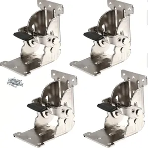 4 Pack Foldable Hinge Stands 0-90 Degree, Locking Extension Support, Self-Locking Hinges with Screws, Suitable for Tables Chairs Beds