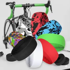 High-Elasticity Anti-Slip Bike Handlebar Grips Tape, Durable for Road Mountain Sport Commuter Bicycles. Eco-Friendly Aging-Resistant Upgrade Kit. Includes 2 Safety Bar Plugs for DIY Repair.