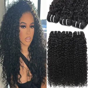 Karlami Deep Curly Human Hair Bundles 24 26 28 30 Inch Curly Deep Wave Bundles Unprocessed Brazilian Virgin Wet and Wavy Bundles human hair 12A Hair Extensions Real Human Hair for Woman Natural Color Full, Soft