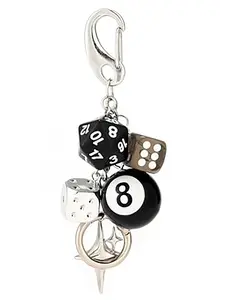 8 Ball Pool Game Set, Y2K Star Dice Billiard Keychain, Lucky Magic 8 Ball Kit, Wallet Style Handbag Decoration, Pendant Keychain