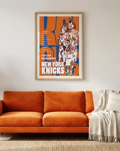 New York Knicks 2025-2026 NBA Champions Poster  Roster Wall Art Print