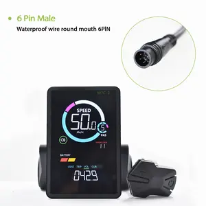 M7c-2 6pin Electric Bicycle LCD Speedometer Odometer Battery Indicator Display Waterproof Controller Connection Uart 2 Protocol