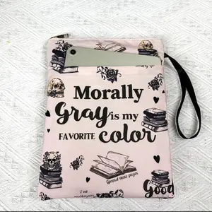 Stylish Zippered Book Cover, 1 Count Waterproof Zipper Case, Book Skull Pattern Book Case with Accessory Pockets, School Supplies, Waterproof File Organizer