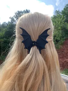 Bat Design Hair Claw Clips, Punk Style Hair Accessories for Women Girls, Halloween Themed Hair Clip for Party Holiday, Daily Outfit Decor, Claw Clips