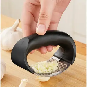 Multifunctional Handheld Garlic Press, Thickened Stainless Steel Garlic Crusher, Easy Clean Kitchen Gadget for Mashing Garlic & Ginger