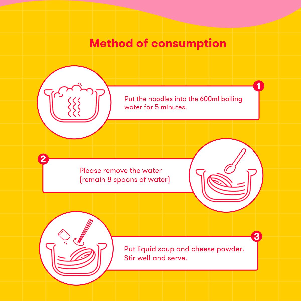 Samyang Carbonara Hor Chicken Flavor Roman 4.58oz (130g)/pack 5 packs Noodle Food Spicy