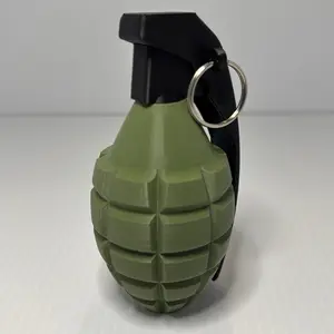 Toy Grenade Replica - 3D Printed Hand Grenade with Black Handle & Pulling Tab, Durable Design for Safe Play and Gifting