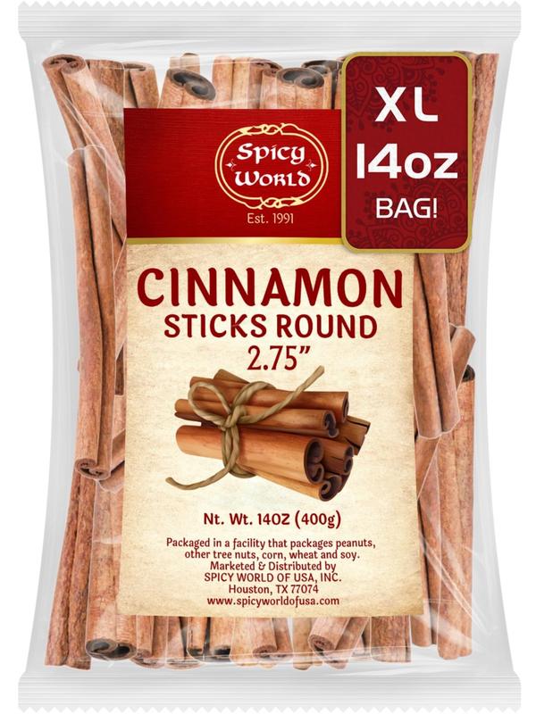 Spicy World Cinnamon Sticks 14 Oz Bag ~100 Sticks - 3+ Inches Length - Cassia Saigon Cinnamon from Vietnam
