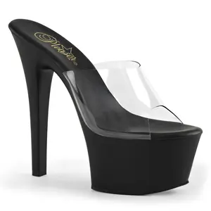 6 Inch Heel ASPIRE-601 Clear Black