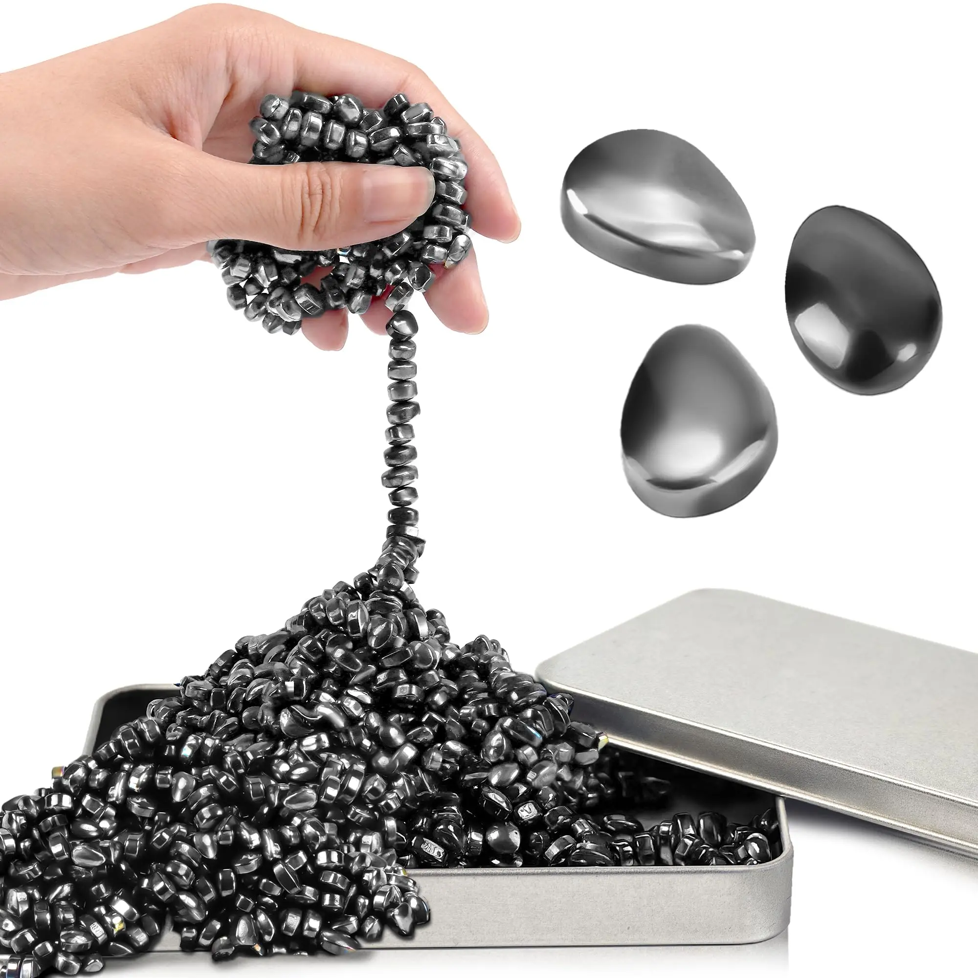 1000pcs Easter Basket Stuffers for Teens Boy, Fidget Toys Metal Balls Stones Beads Quiet Office Desk Stress Anxiety Relief Cool Gadget Sensory Autism Ferrite Putty Valentines Day Gifts for Him