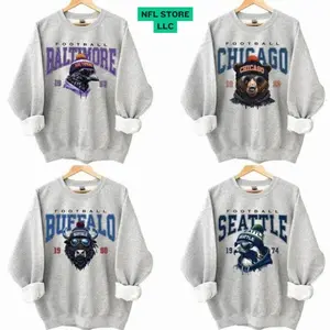 [Sale Up To 50%] Vintage 90s All Team Mascot Football Sport Grey Sweatshirt, Retro For Football Lovers Shirt, Gift Fan Sport Menswear Tops Cotton, Custom Team SC