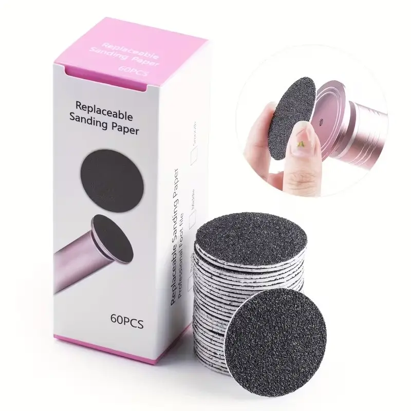 Nail Care Tool Pedicure Grinder Callus Remover Tool Suitable for Callus Removal Foot Scrubbing Exfoliating Callus Remover Discs 43mm Boxed Sandpaper 60pcs Smooth Feet Callus Remover