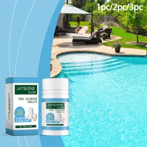 Pool Clarifier Tablets (100g/100g*2/100g*3), Quick Dissolve, Odorless, Cleans Debris, Daily Pool Maintenance, Non-Sponge Rubber