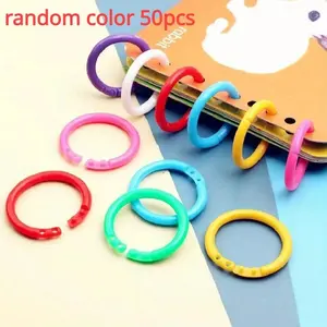 50pcs Binder Ring Plastic Binding Ring Ring Buckle Random Color