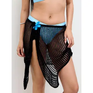 Cider Knit Crochet Flower Detail Sarong