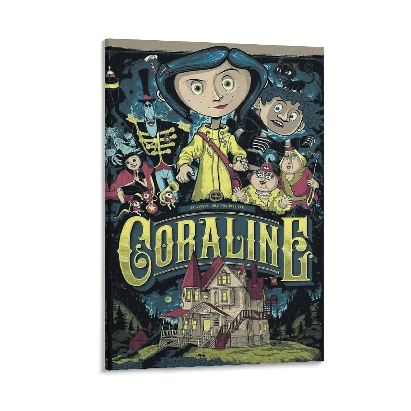 Coraline's Whimsical Poster, Loft Aesthetics, Wrinkle - Free Canvas Print for Home Adornment, Loft Aesthetic Statement Poster Canvas Poster Bedroom Decor Sports Landscape Office Room Decor Gift Frames Wall