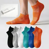 Zoe Cubby Unisex No-Show Cotton Sports Socks - Moisture-Wicking, Heavy-Duty Protection, Terry-Loop Cushion, Shock-Absorb Sole, Thick-Toe Yarn, Non-Slip Grip - for Runners, 3-Pair/6-Pair Gift Box Set, S