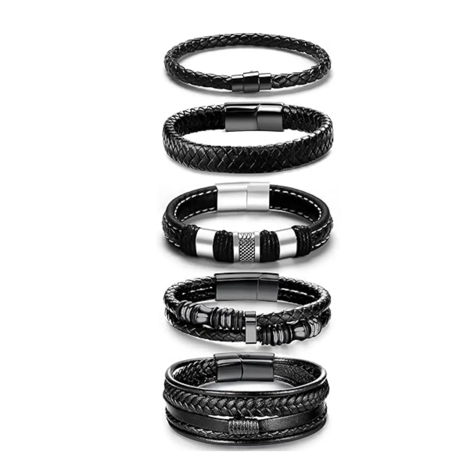 6Pcs Arm Cuff Upper Arm Band Cuff Bracelet Bangle for Women Silver Gold Adjustable Armband Set- Home Improvement, Leather Braided Bracelet