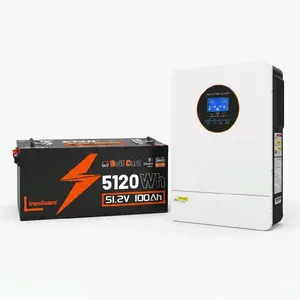 Solar Energy Kit 5000W hybrid Inverter 120V with 48V Battery 5120Wh for Efficient Power Storage