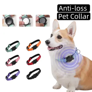 GPS Tracker Compatible Dog Collar, Waterproof Anti-Lost Pet Collar with Reflective Strips, Custom Laser Engraved, Durable for Small Medium Dogs, Safety Walking Pet Collar Protective Cover, Escape Proof Lightweight Adjustable Dog Neck Strap