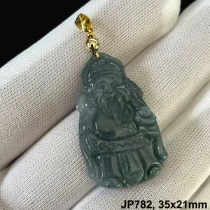 Hi-grade 'The Buddha Rich' Natural Jade Jadeite Pendant, Free Necklace