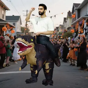 Adult Ride-On T-Rex Inflatable Costume - Funny Blow Up Suit for Halloween, Cosplay & Group Parties