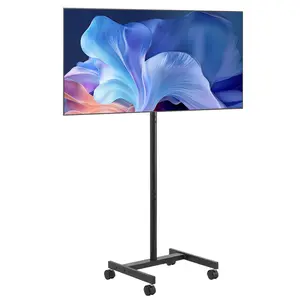 VEVOR Rolling TV Stand, Mobile TV Cart for 17-55 Inch Screens, Portrait to Landscape, Portable TV Stand with Wheels Holds up to 44 lbs for Living Room, Bedroom, Office, Outdoor, Max VESA 200x200mm