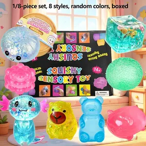1/8pcs Novel stress relief toy set, relieves anxiety, slowly rebounds stress relief toys, cute desktop accessories suitable for office workers, creative party gifts, holiday gifts, perfect gift choices, 8 different styles, boxed