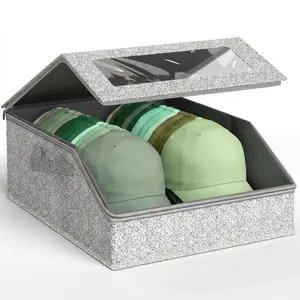 Large Stackable Hat Storage Boxes for Baseball Caps – Classic Style Hat Organizer Rack, Wardrobe Organizer, Great Gift for Wife & Men, Perfect for Hats