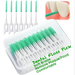 Vaclav 50/100/150/200Pcs Large Capacity Interdental Brushes Dental Floss Pick, Adaptive Soft Silicone, Gums Safe, Travel-Friendly, Portable Teeth Care Set Oral Care Tools