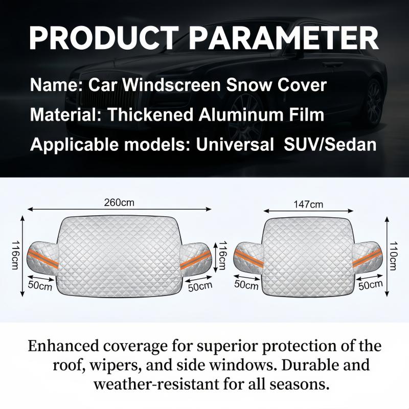 Car Windshield Sunshade, Anti-UV Snowproof Full Protection Double Sided Windscreen Cover, Sun Snow Ice Universal Shieldsfor Winter Weather Protection & Summer Sunshade