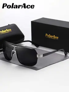Polarace Unisex Oversized Polarized Sunglasses for Outdoor Activities, Alloy Frame, All Seasons Casual Style