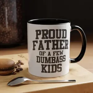 Funny Dad Coffee Mug, Proud Father Of A Few Kids Coffee Mug, Gifts From Family For Dad, Daddy Funny Mug, Father's Day Gift