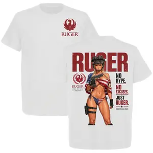 Ruger Arms Makers Since 1949 No Hype No Excuses Just Ruger Patriotic Tactical Girl Graphic T-Shirt, 2nd Amendment Gun Lover Tee