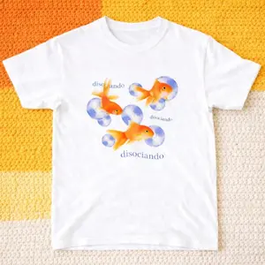 Gildan Men's and Women's T-shirt, Goldfish Graphic Print T-Shirt, Animal tee, Y2k Unisex Graphic Tees Gothic Grunge Emo Scene Amity Affliction Style Clothes Menswear Womenswear Streetwear