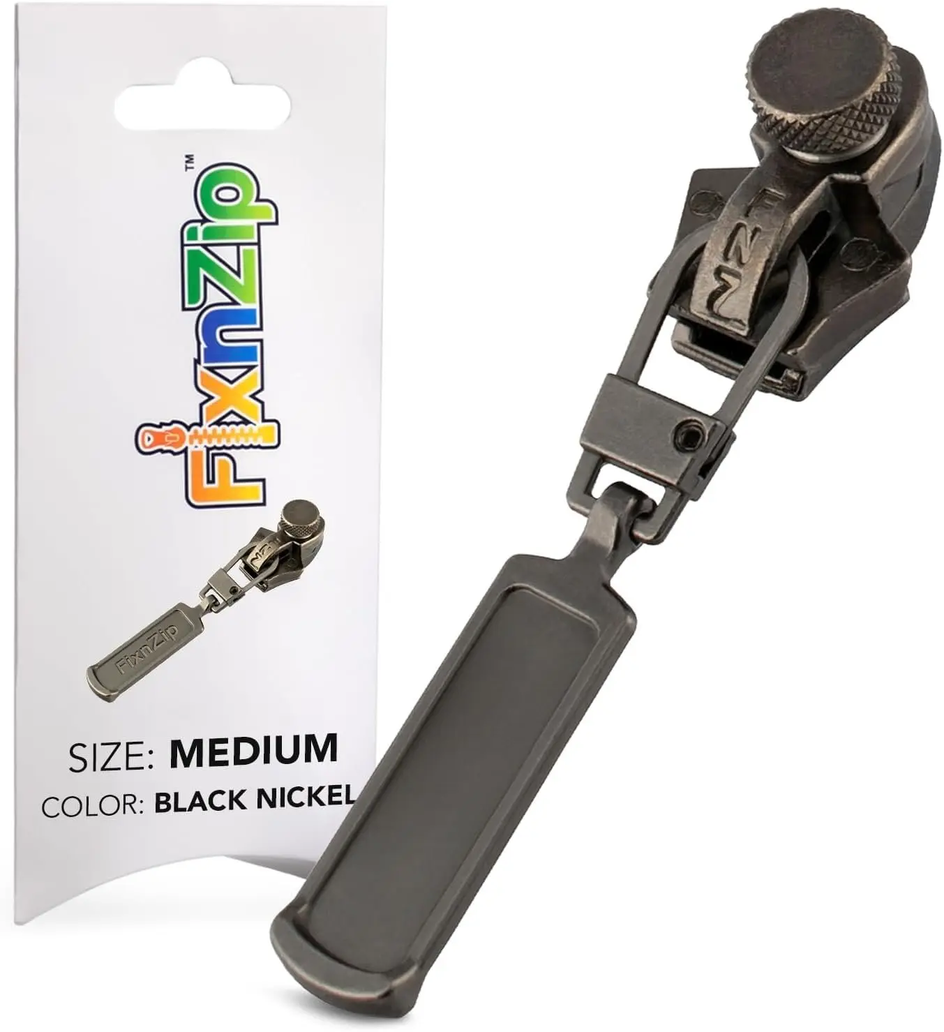 (Medium, Black Nickel) - See Size Guide - Universal Zipper Repair Kit for Jackets, Luggage, Bags - Backpack Zipper Replacement Repair Kit - Instant Zipper Fix