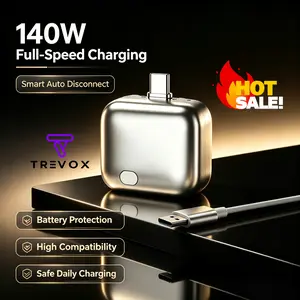 [TREVOX] 140W USB-C Full Power Split Charger, Automatically Stops Charging After Fully Charged, Overcharge Protection Technology Ensures Safe Use at Night, Portable Type-C Disconnect Plug, Suitable for Mobile Phones and Laptops