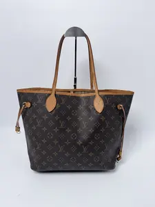 Pre-owned Louis Vuitton leather Tote Bags Neverfull Monogram MM Shopper Tote Bag Shoulder Handbag JA654LV