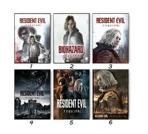 NO FRAME - Resident Evil 9 Game Poster, Requiem 2026 Poster, Leon Kennedy Albert Wesker Ada Wong Poster, Resident Evil Video Game Posters Fan Gift Scene Art