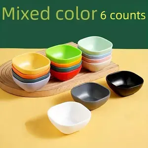 Durable Easy-Clean Square Dip Bowls Set of 6, Perfect for Camping Picnics and Home Use, Versatile and Practical Diningware