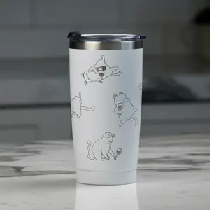 Cute Cats Drinking Wine Engraved Full Wrap 20oz Tumbler, 20oz Cats Engraved Tumbler, Cute Cats Drinking YETI Tumbler, Laser Engraved 360