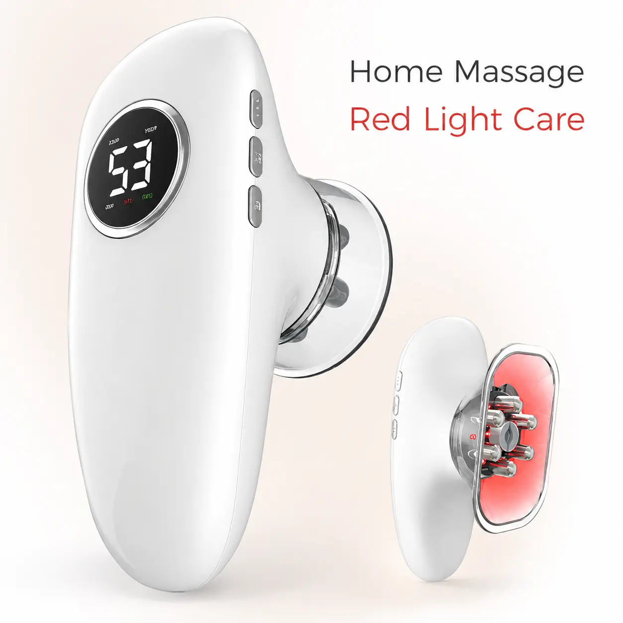 3-in-1 cupping beauty massager with red light therapy for the body, suitable for self massage and beauty of the face, abdomen, arms, and legs at home